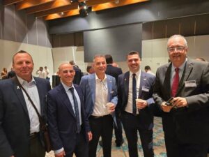 Members of the Board: Len Judes, Nimrod Yaron, Rafi Dorfman, Leon Amiras and Commercial Attaché of the Embassy of Cyprus in Israel, Sofronis Papageorgiou