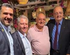 משמאל לימין - גסטון פרידמן - שגריר קפריסין בישראל מר קורנסליוס ס קורנליוס- פרופ' זאב רוטשטיין - מר אמיראס לאון