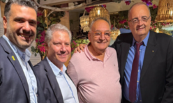 משמאל לימין - גסטון פרידמן - שגריר קפריסין בישראל מר קורנסליוס ס קורנליוס- פרופ' זאב רוטשטיין - מר אמיראס לאון