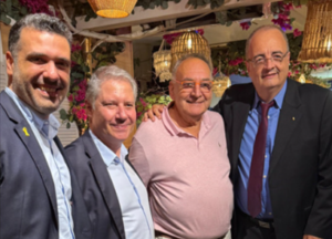 משמאל לימין - גסטון פרידמן - שגריר קפריסין בישראל מר קורנסליוס ס קורנליוס- פרופ' זאב רוטשטיין - מר אמיראס לאון